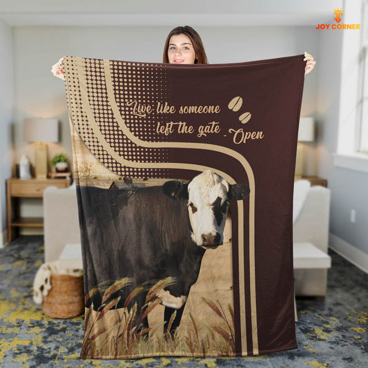 Joycorners Black Hereford Live Like Someone Left The Gate Open Cattle Blanket