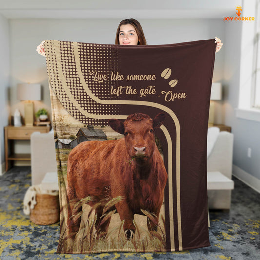 Joycorners Red Angus Live Like Someone Left The Gate Open Cattle Blanket