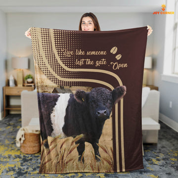 Joycorners Belted Galloway Live Like Someone Left The Gate Open Cattle Blanket