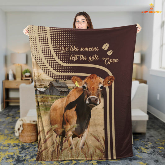 Joycorners Jersey Live Like Someone Left The Gate Open Cattle Blanket