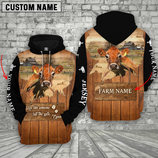Joycorners Jersey Custom Name Live Like Someone Left The Gate Open Wood Pattern Hoodie