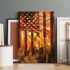 Jesus painting, Walking with the cows - Jesus, US Flag Portrait Canvas Prints, Wall Art