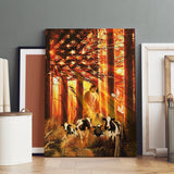 Jesus painting, Walking with the cows - Jesus, US Flag Portrait Canvas Prints, Wall Art
