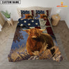JoyCorners Highland Cattle America Customized Name 3D Bedding Set
