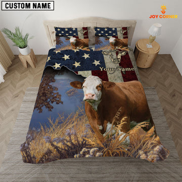 JoyCorners Simmental America Customized Name 3D Bedding Set