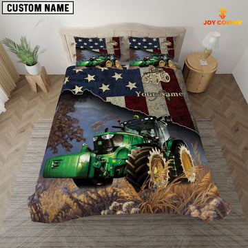 JoyCorners Tractor America Customized Name 3D Bedding Set