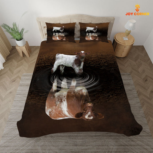 JoyCorners Shorthorn Mother And Child 3D Bedding Set