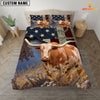 JoyCorners Texas Longhorn America Customized Name 3D Bedding Set