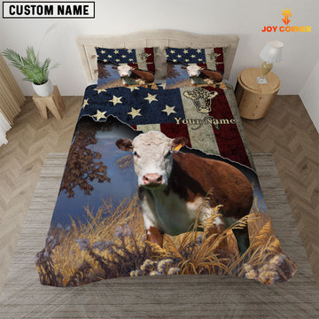 JoyCorners Hereford America Customized Name 3D Bedding Set