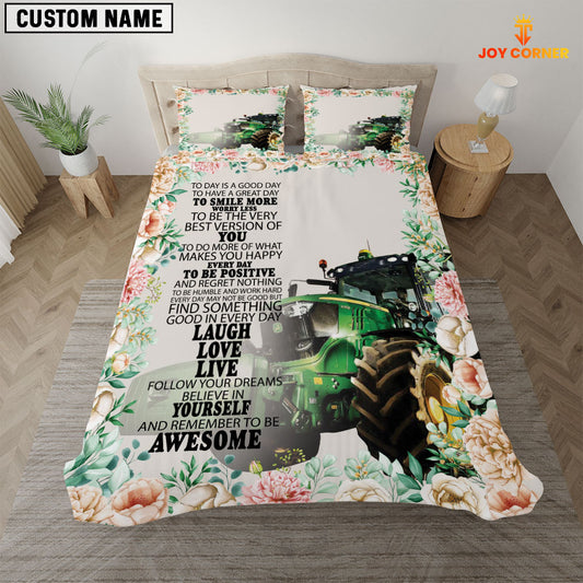 JoyCorners Tractor Rose Flower 3D Bedding Set