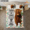JoyCorners Highland Cattle Rose Flower 3D Bedding Set