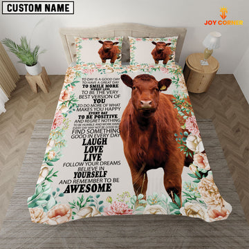 JoyCorners Red Angus Rose Flower 3D Bedding Set