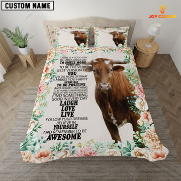 JoyCorners Texas Longhorn Rose Flower 3D Bedding Set