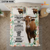 JoyCorners Texas Longhorn Rose Flower 3D Bedding Set