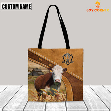 Joycorners Hereford Pattern Customized Name 3D Tote Bag