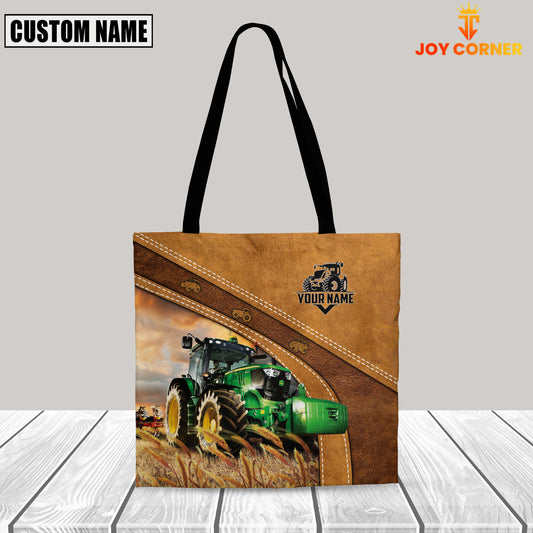 Joycorners Tractor Pattern Customized Name 3D Tote Bag