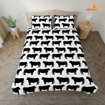 JoyCorners Black Angus Red Angus Pattern 3D Bedding Set