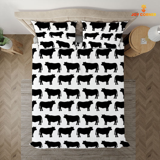 JoyCorners Black Angus Red Angus Pattern 3D Bedding Set