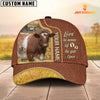 Joycorners Shorthorn Live Like Someone Customized Name Brown Leather Cap