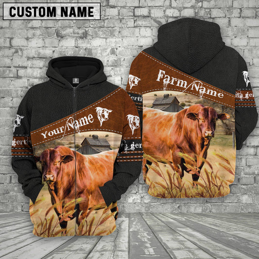 Joycorners Santa Gertrudis On Farm Custom Name Printed 3D Black Hoodie