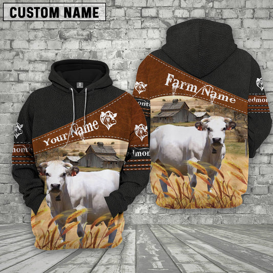 Joycorners Piedmontese On Farm Custom Name Printed 3D Black Hoodie