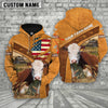 Joycorners Personalized Name 3D Hereford Flag Hoodie