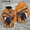 Joycorners Personalized Name 3D Belted Galloway Flag Hoodie