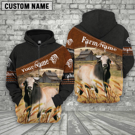 Joycorners Brahman On Farm Custom Name Printed 3D Black Hoodie