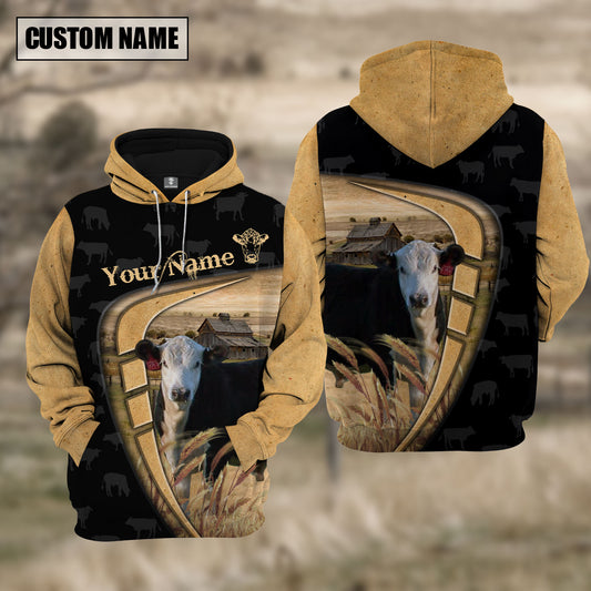 Joycorners Personalized Name Farm Black Hereford Black Yellow Hoodie