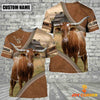 Joycorners Personalized Name Farm Texas Longhorn Cattle Light Brown Hoodie