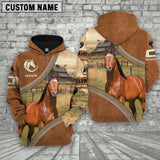 Joycorners Personalized Name Farm Horse Cattle Light Brown Hoodie