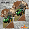 Joycorners Personalized Name Farm Tractor Light Brown Hoodie