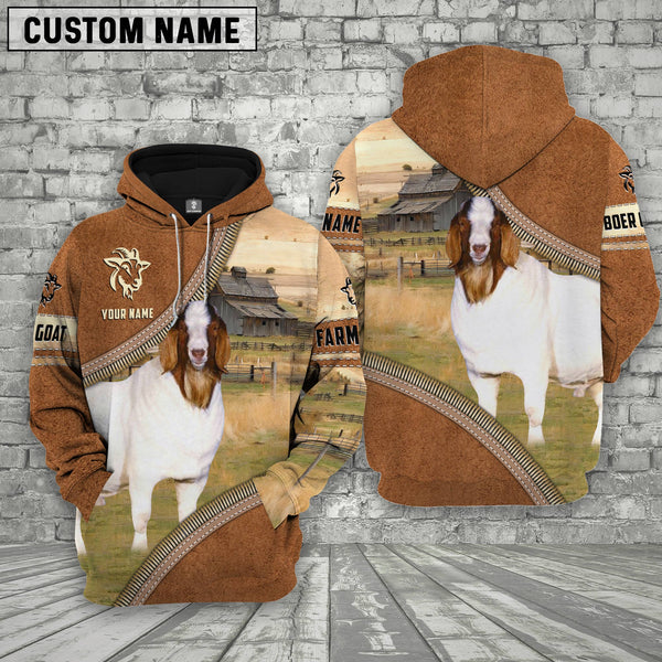 Joycorners Personalized Name Farm Boer Goat Cattle Light Brown Hoodie
