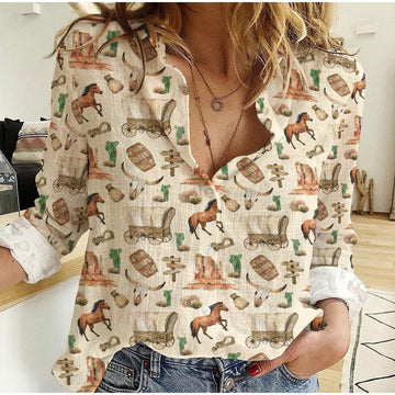 Joycorners Horse Pattern Printed 3D Casual Shirt