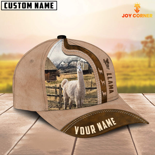 Joycorners Custom Name LLama Cattle Light Brown Cap