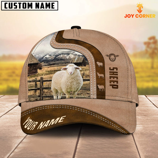 Joycorners Custom Name Sheep Cattle Light Brown Cap