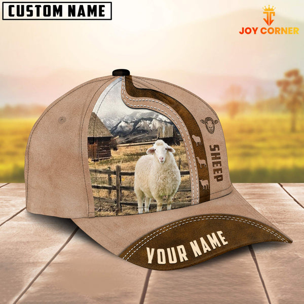 Joycorners Custom Name Sheep Cattle Light Brown Cap