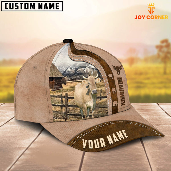 Joycorners Custom Name Braunvieh Cattle Light Brown Cap
