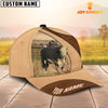 Joycorners Custom Name Black Hereford Cattle Light Brown Cap