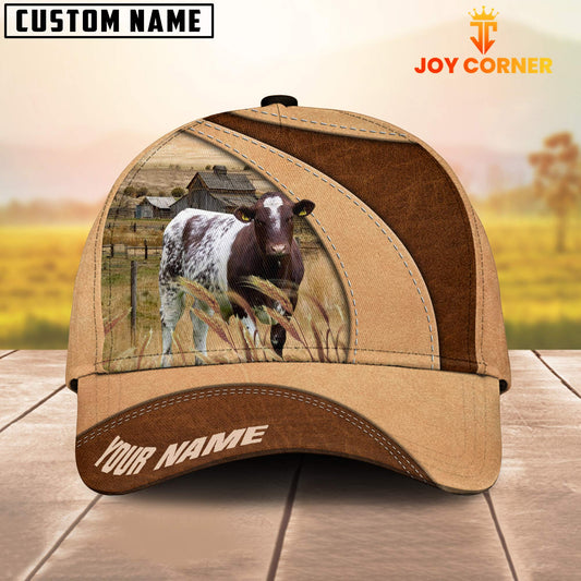 Joycorners Custom Name Shorthorn Cattle Light Brown Cap