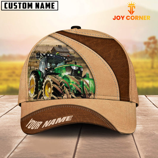 Joycorners Custom Name Tractor Cattle Light Brown Cap