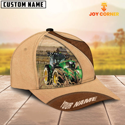 Joycorners Custom Name Tractor Cattle Light Brown Cap