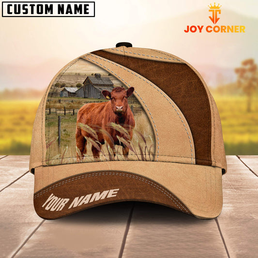 Joycorners Custom Name Red Angus Cattle Light Brown Cap