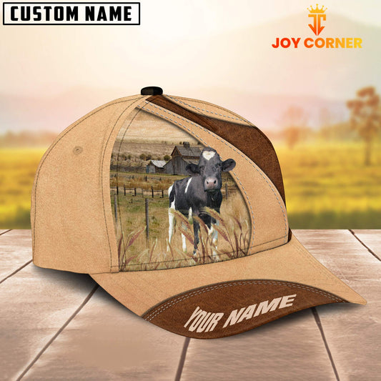 Joycorners Custom Name Holstein Cattle Light Brown Cap
