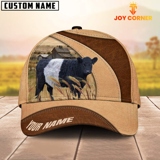 Joycorners Custom Name Belted Galloway Cattle Light Brown Cap