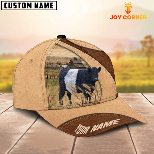 Joycorners Custom Name Belted Galloway Cattle Light Brown Cap