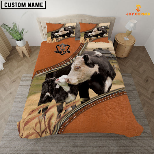 Joy Corners Black Hereford On The Farm Customized Name 3D Bedding Set