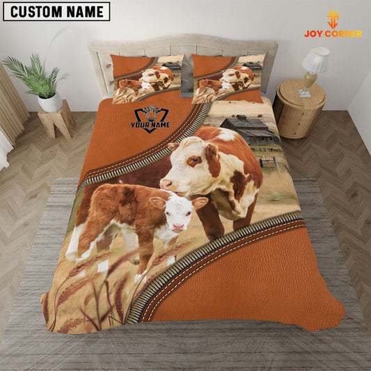 Joy Corners Hereford On The Farm Customized Name 3D Bedding Set
