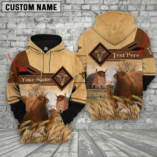 Joycorners Simmental On Farms Custom Name Printed 3D Hoodie