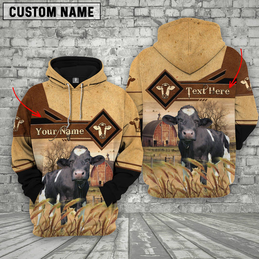 Joycorners Holstein On Farms Custom Name Printed 3D Hoodie